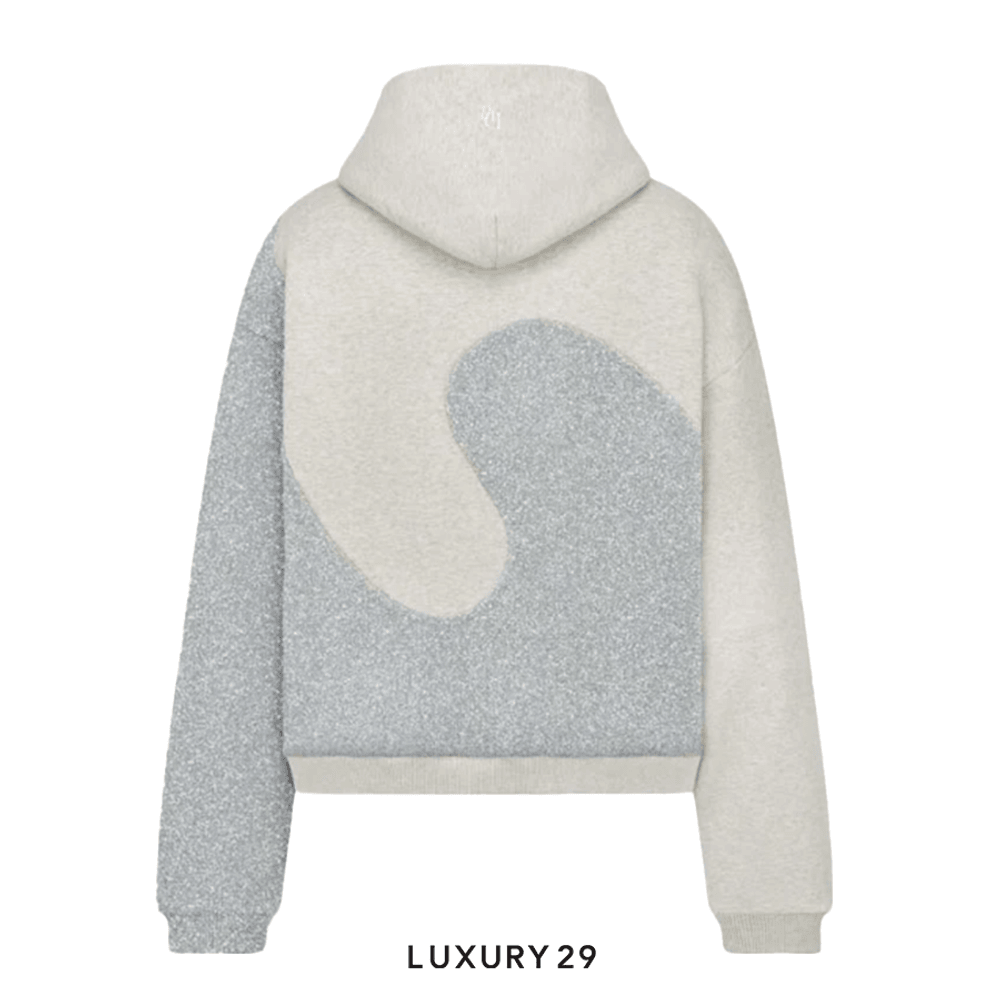 Dior by ERL Hooded Sweatshirt, Relaxed Fit Sweatshirt Gray Heathered Cotton Fleece(S, Grey)