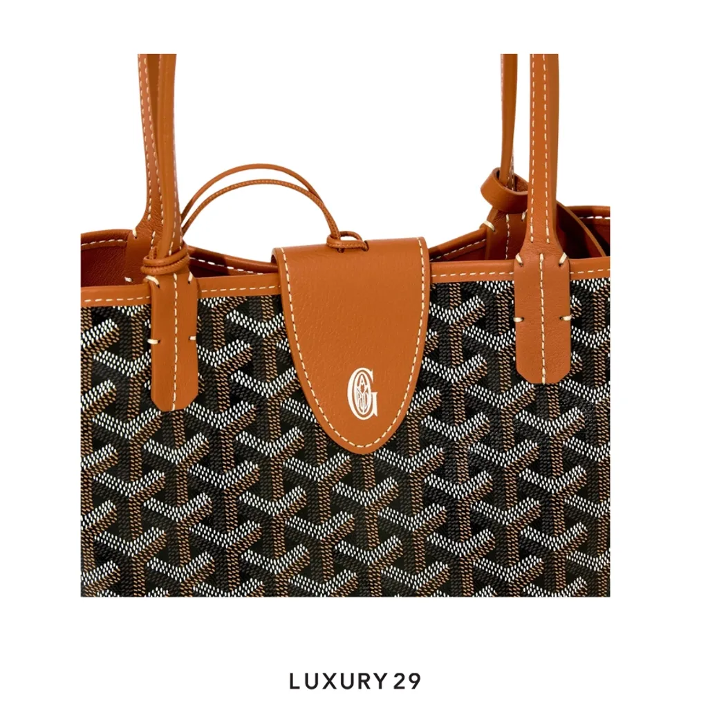 Goyard Anjou Mini Bag with Croc Univeral Black & Tan(Mini, Brown)