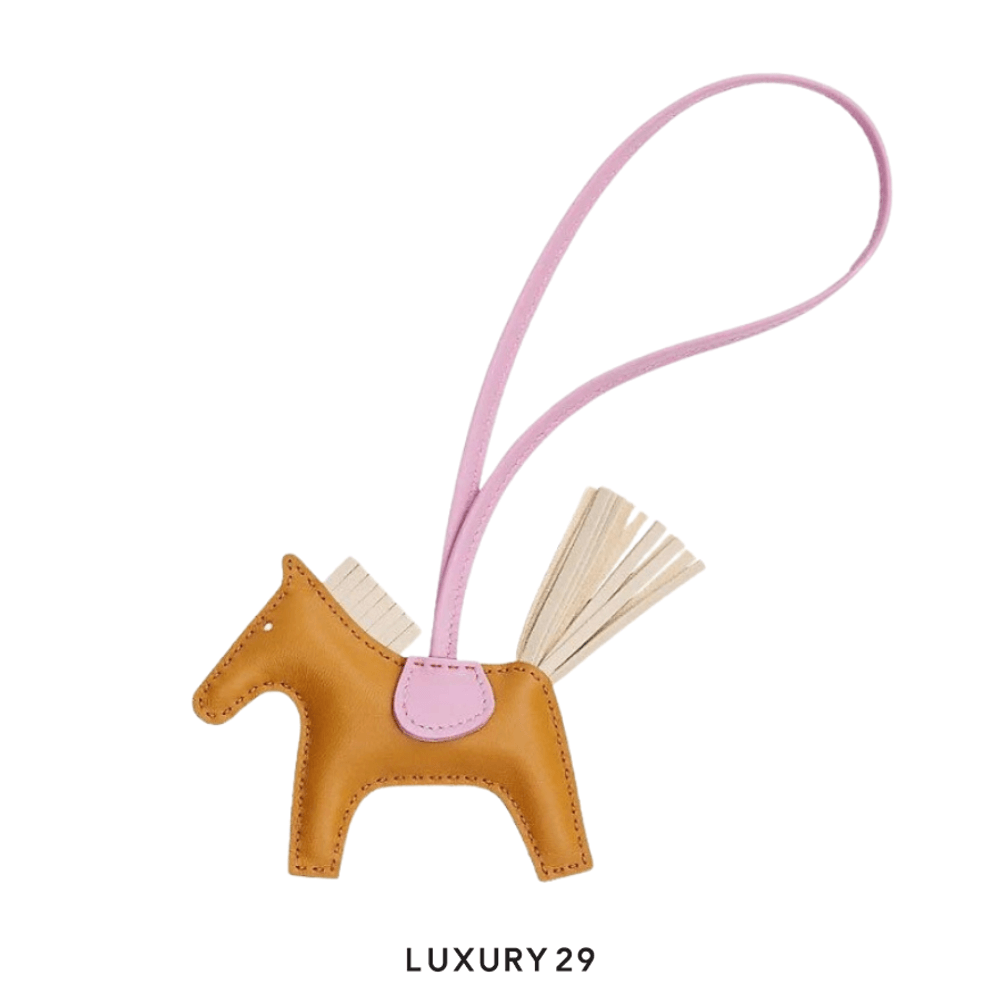 Hermes Rodeo PM charm Sesame / Craie / Mauve Sylvestre(Small, Brown)