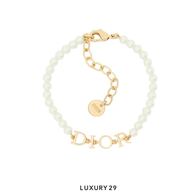 Dior  (r)evolution Bracelet Gold-Finish Metal and White Resin Pearls