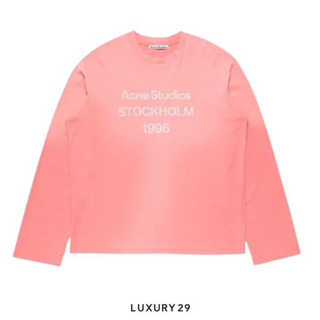 Acne Studios Sprayed 1996 logo t-shirt Tango Pink
