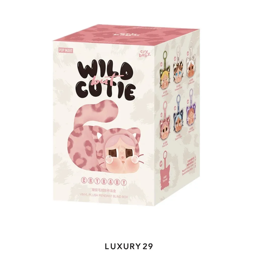 POP MART CRYBABY Wild but Cutie Series - Vinyl Plush Pendant Blind Box(Small, Multicolour)
