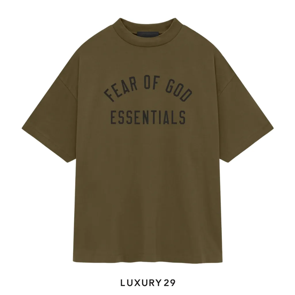 Fear of God Essentials Jersey Crewneck Tee Olive(S, Green)