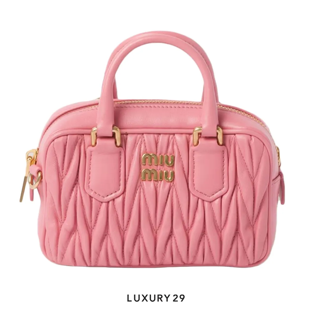 Miu Miu Arcadie Matelasse nappa leather micro-bag Petal Pink(Micro, Pink)