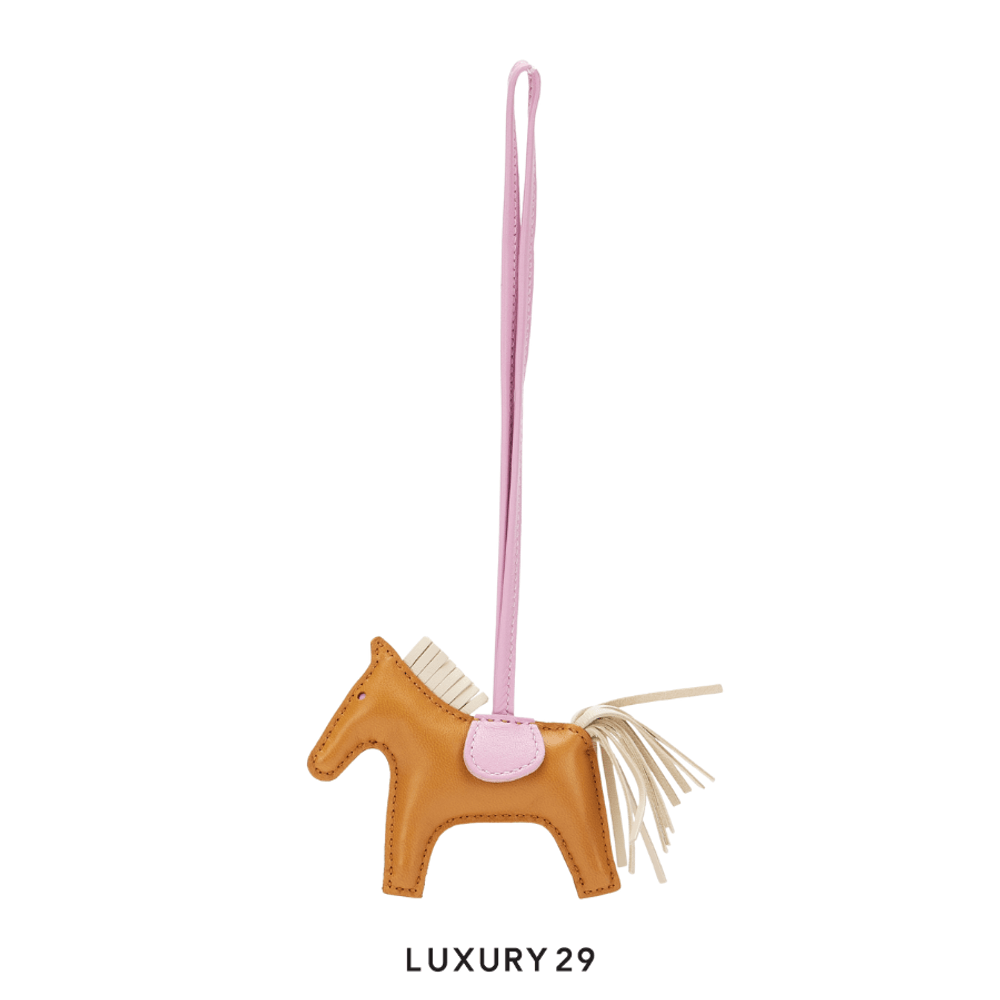 Hermes Rodeo PM charm Sesame / Craie / Mauve Sylvestre(Small, Brown)