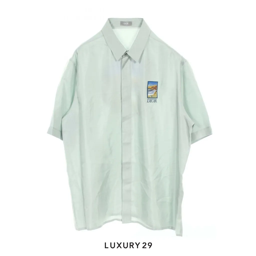 Dior DIOR x Jack Kerouac Men's Silk Top in Green(L, Grey)