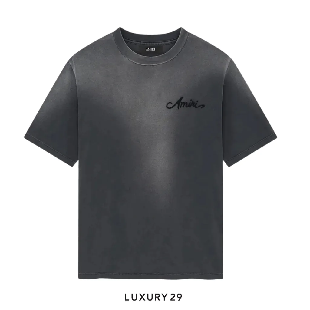 AMIRI Bleach Bandana Patch Tee Black(XS, Black)