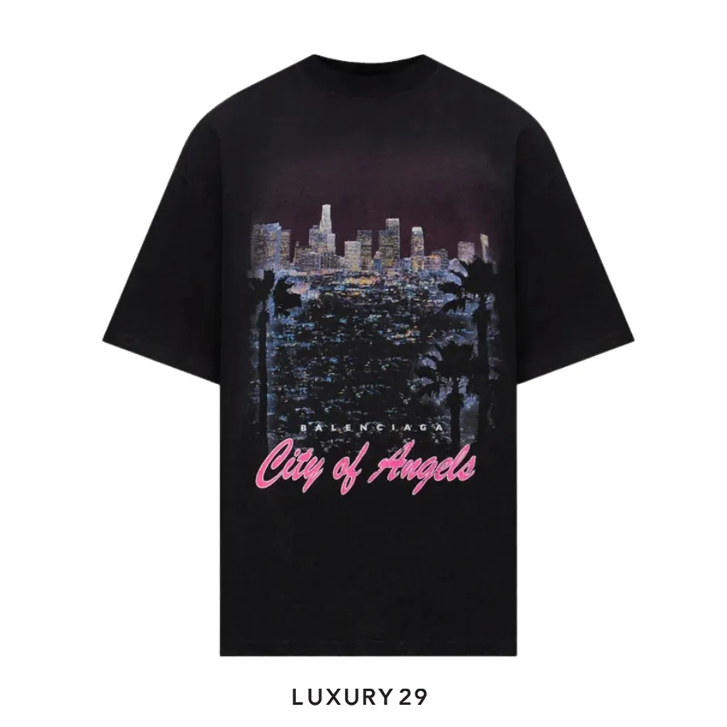 Balenciaga T-Shirt City Of Angels Black(2XS, Black)