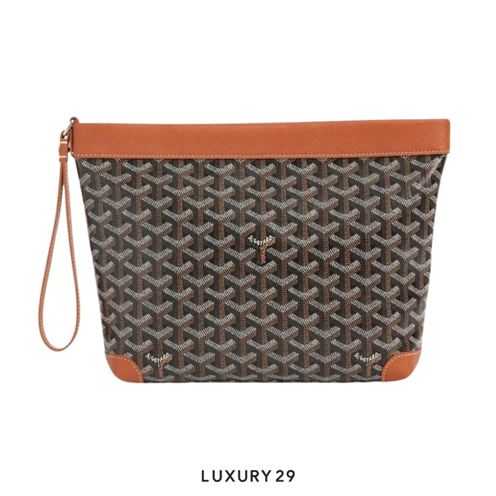 Goyard Conti pouch Black & Tan(Small, Brown)