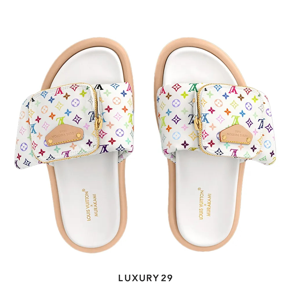 Louis Vuitton LV x TM Pool Pillow Flat Comfort Mules White(40, White)