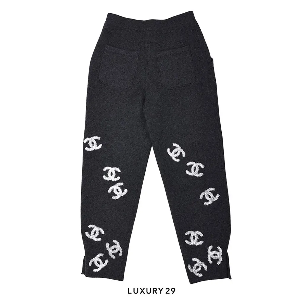 Chanel TROUSERS GREY 38(M, Grey)