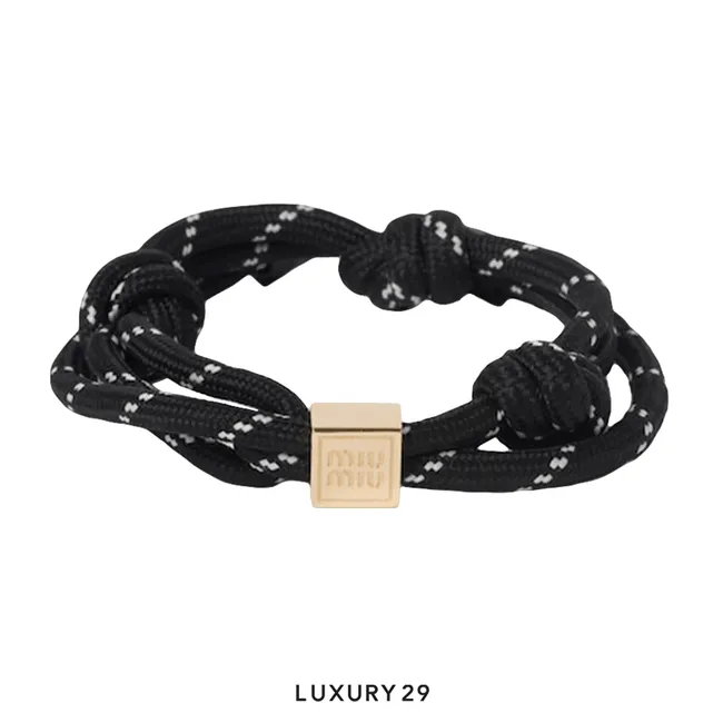 Miu Miu Cord and Nylon Bracelet