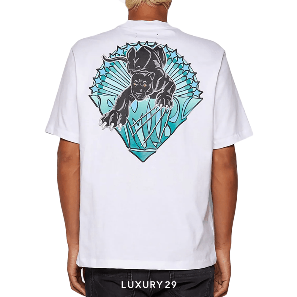 AMIRI Graphic-Print Cotton T-Shirt(XL, White)