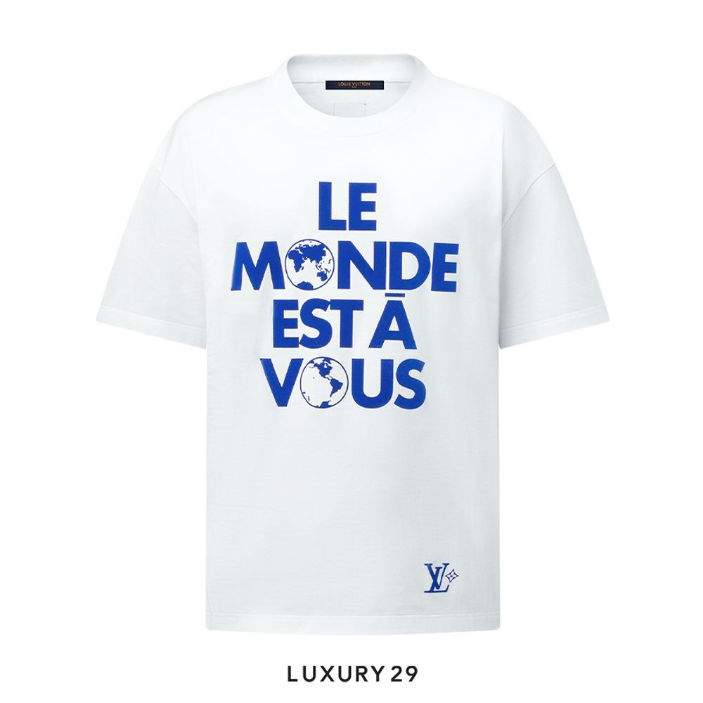 Louis Vuitton LV Graphic Cotton T-Shirt Milk White(S, White)