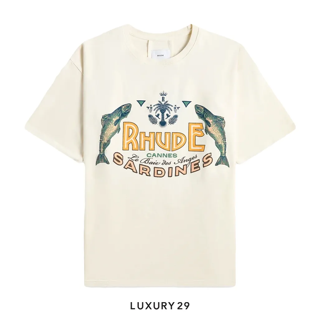 RHUDE Sardines Tee Vintage White(M, White)