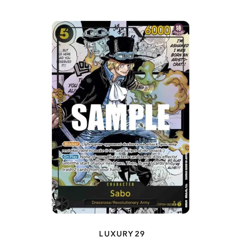 One Piece Sabo (Manga Alternate Art) Kingdoms of Intrigue (ENG) SR OP04-083 (PSA10)(Small, Multicolour)