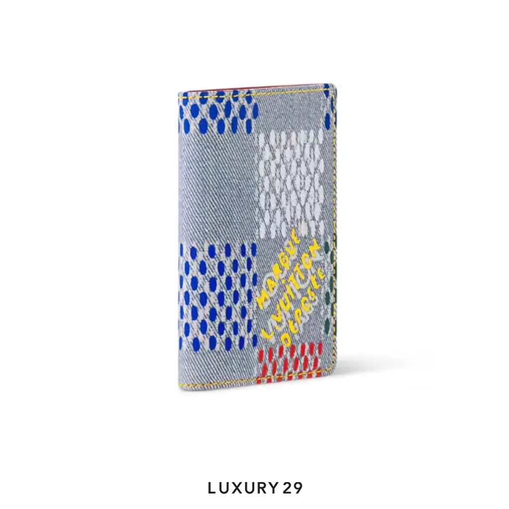 Louis Vuitton LV Pocket Organizer LV Vers Damier Denim Multicolor(Small, Blue)