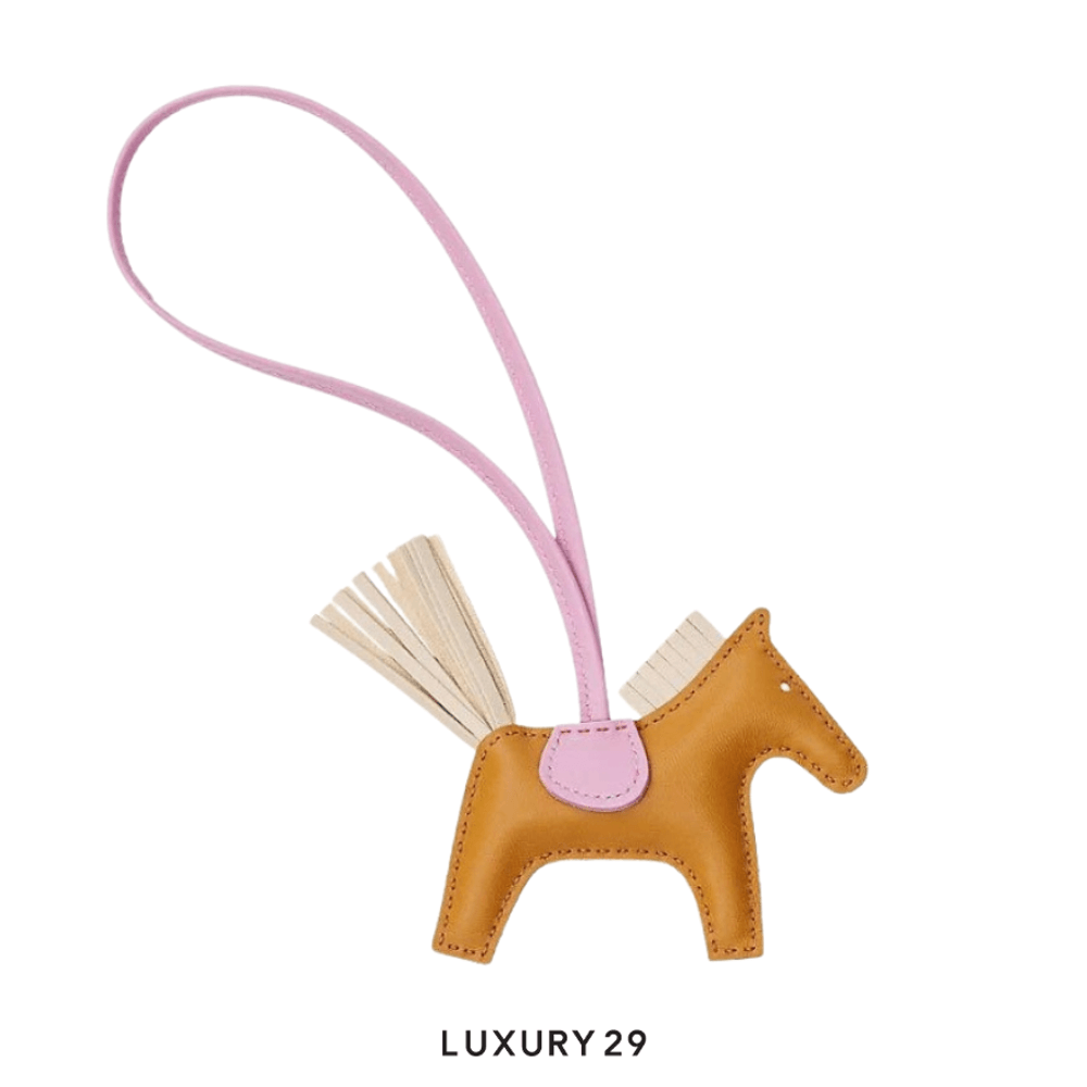 Hermes Rodeo PM charm Sesame / Craie / Mauve Sylvestre(Small, Brown)