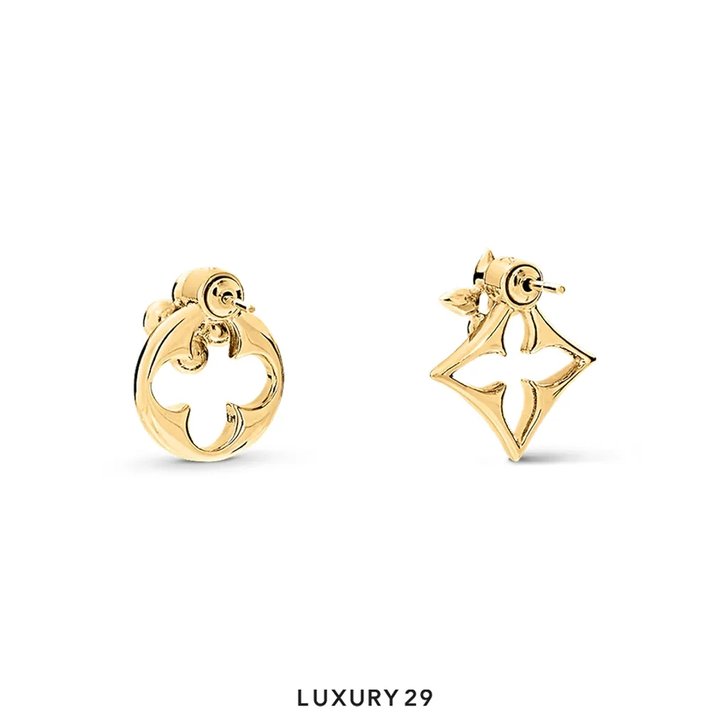 Louis Vuitton LV Flowergram Earrings Gold-hardware(Free Size, Gold)