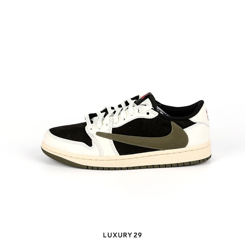 Nike Jordan 1 Retro Low OG SP Travis Scott Olive (Women's)(39, Black)