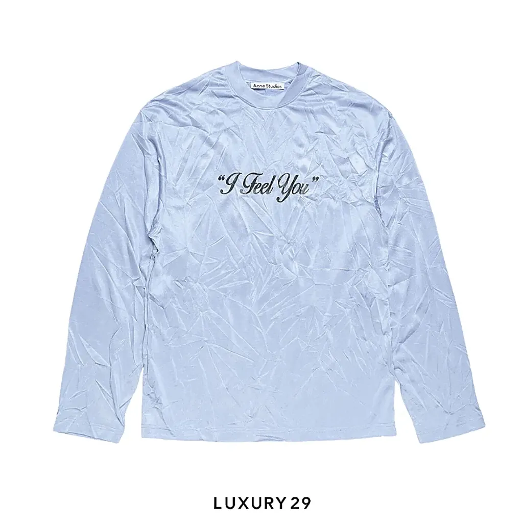 Acne Studios Crinkled graphic t-shirt Powder Blue(M/S, Blue)
