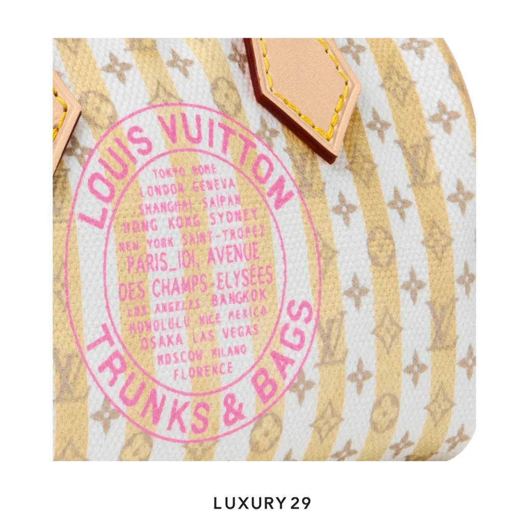 Louis Vuitton LV Nano Speedy Bag Banana Yellow with LV Stamp Monogram Canvas(Mini, Yellow)