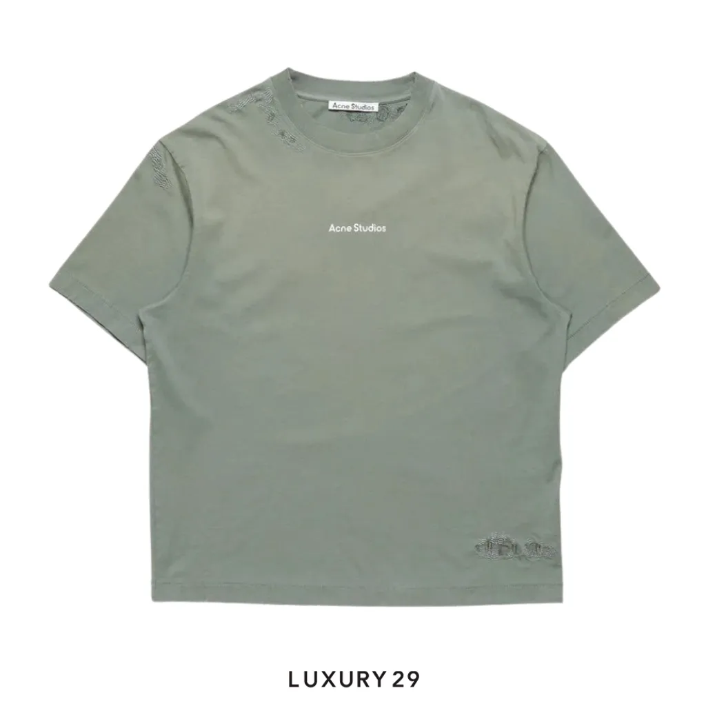 Acne Studios Mended logo t-shirt Slate grey(S/XS, Grey)