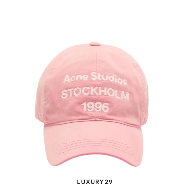 Acne studios Washed logo baseball cap Tango pink