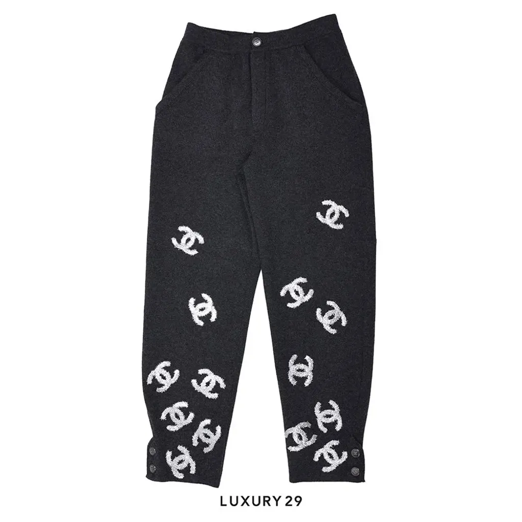 Chanel TROUSERS GREY 38(M, Grey)
