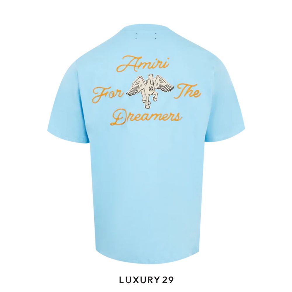 AMIRI Blue Embroidered Dreamers T-Shirt(S, Blue)