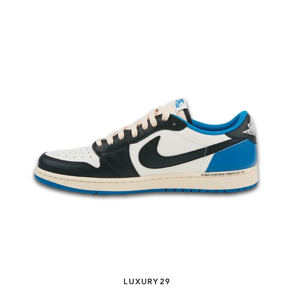 Nike Jordan 1 Retro Low OG SP Fragment x Travis Scott(45.5, Blue)