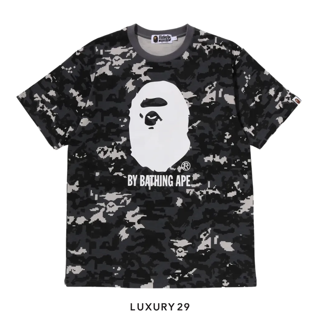 Bape Multi Pixel Camo By Bathing Ape Tee(L, Black)