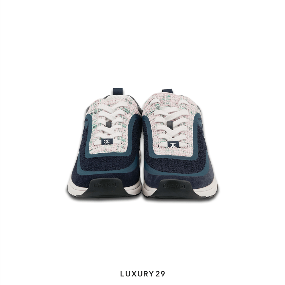 Chanel Sneakers Navy and Pink(42, Blue)