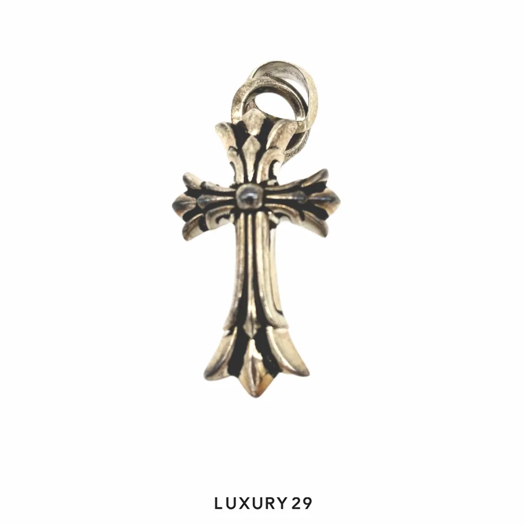 Chrome Hearts Double Cross Silver Pendent(Free Size, Silver)