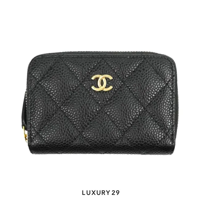 Chanel Classic Zipped Coin Purse Gold Hardware