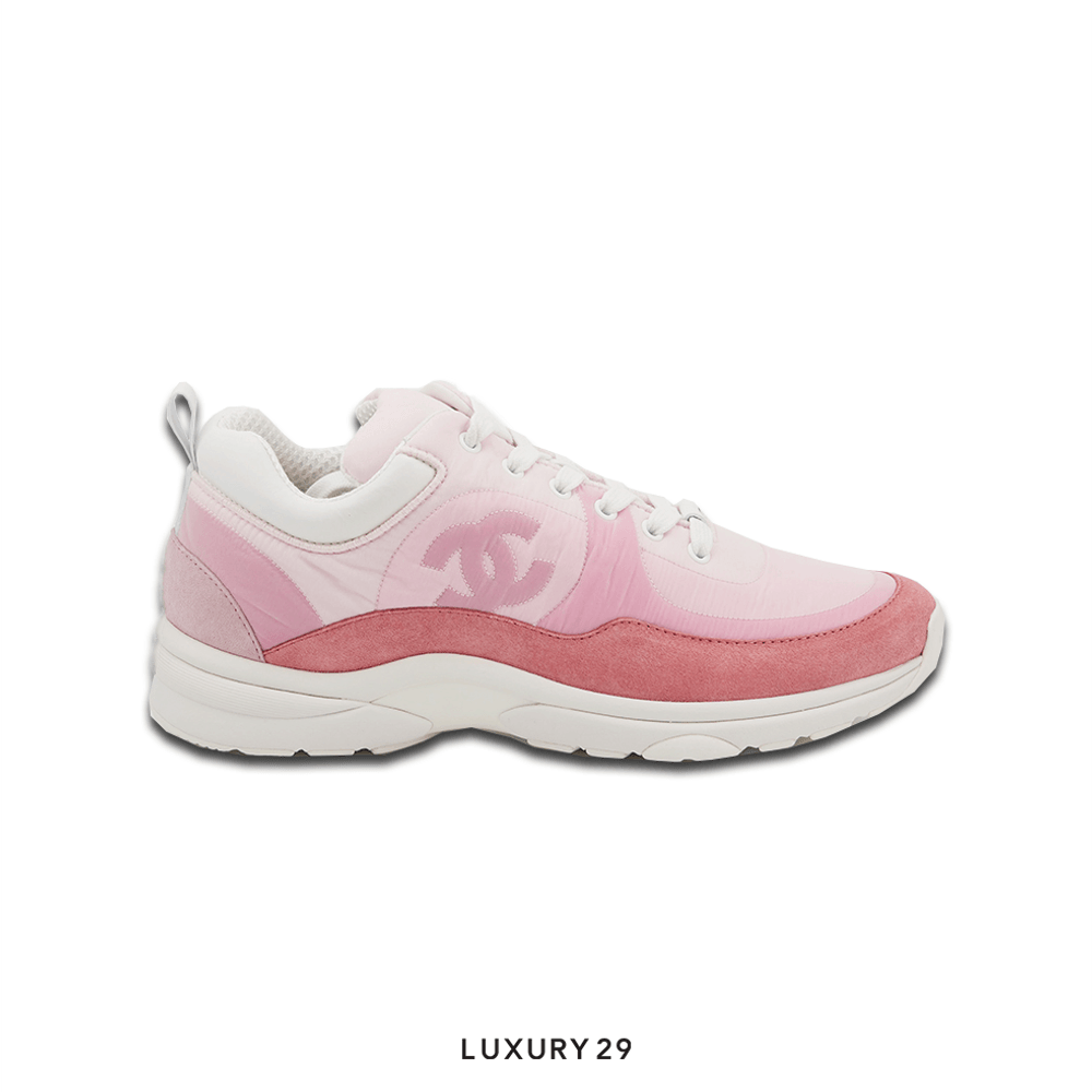 Chanel Trainers Fabric & Suede Calfskin Pale Pink(39.5, Pink)