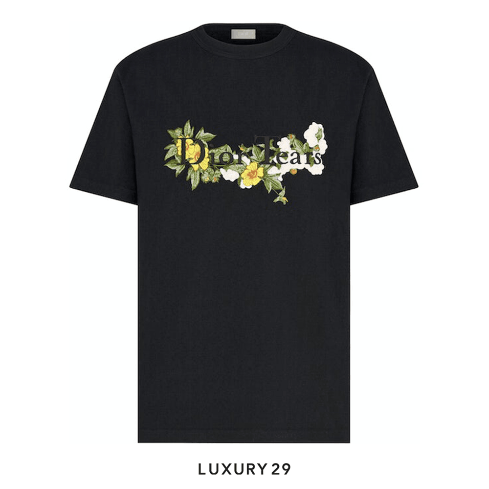 Dior Relaxed-Fit TEARS T-Shirt BlackSlub Cotton Jersey(M, Black)