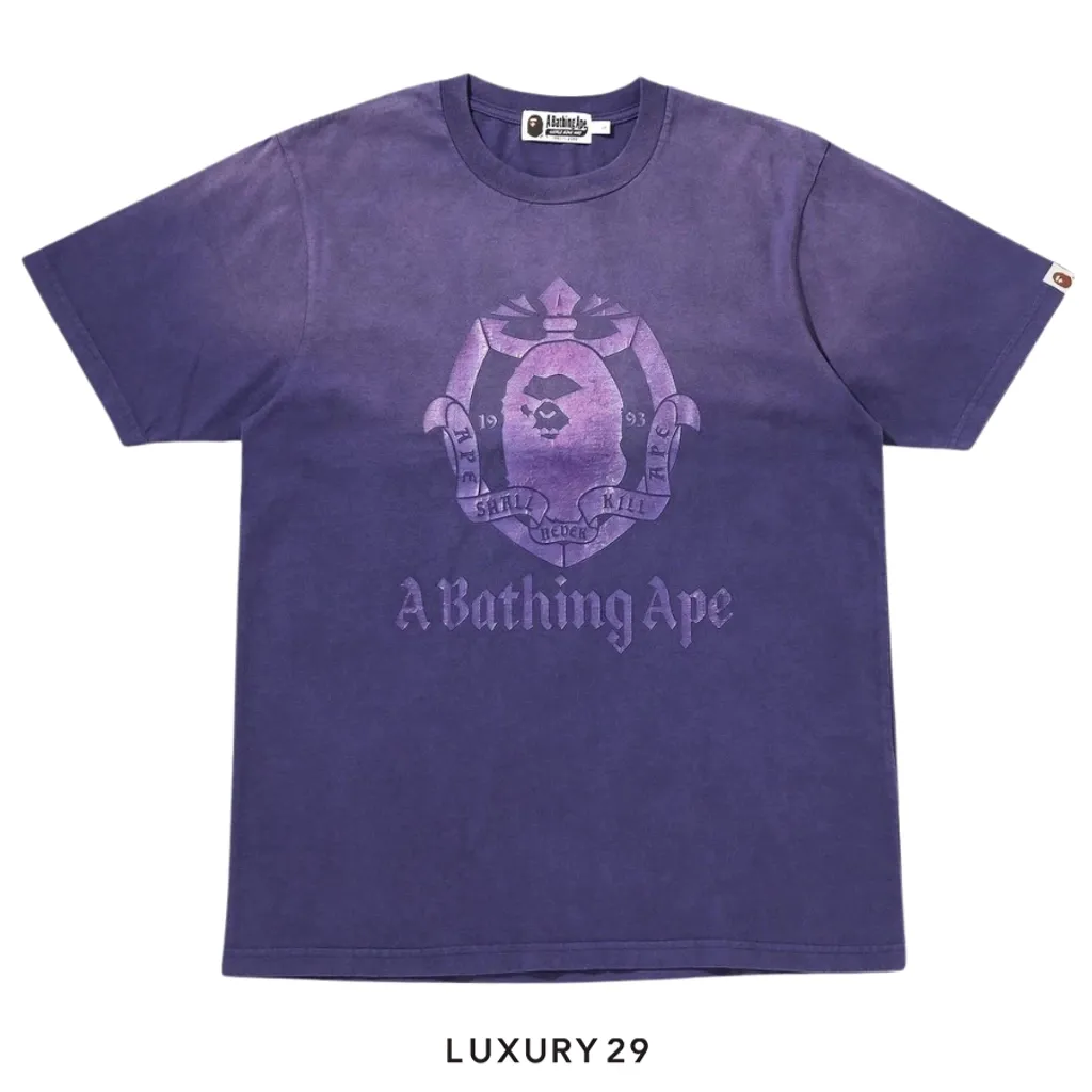 A Bathing Ape  Men's VINTAGE EFFECT TEE Purple(S, Purple)