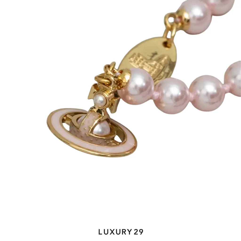 Vivienne Westwood Simonetta Pearl Necklace SS26 GO U Pink(Free Size, Pink)