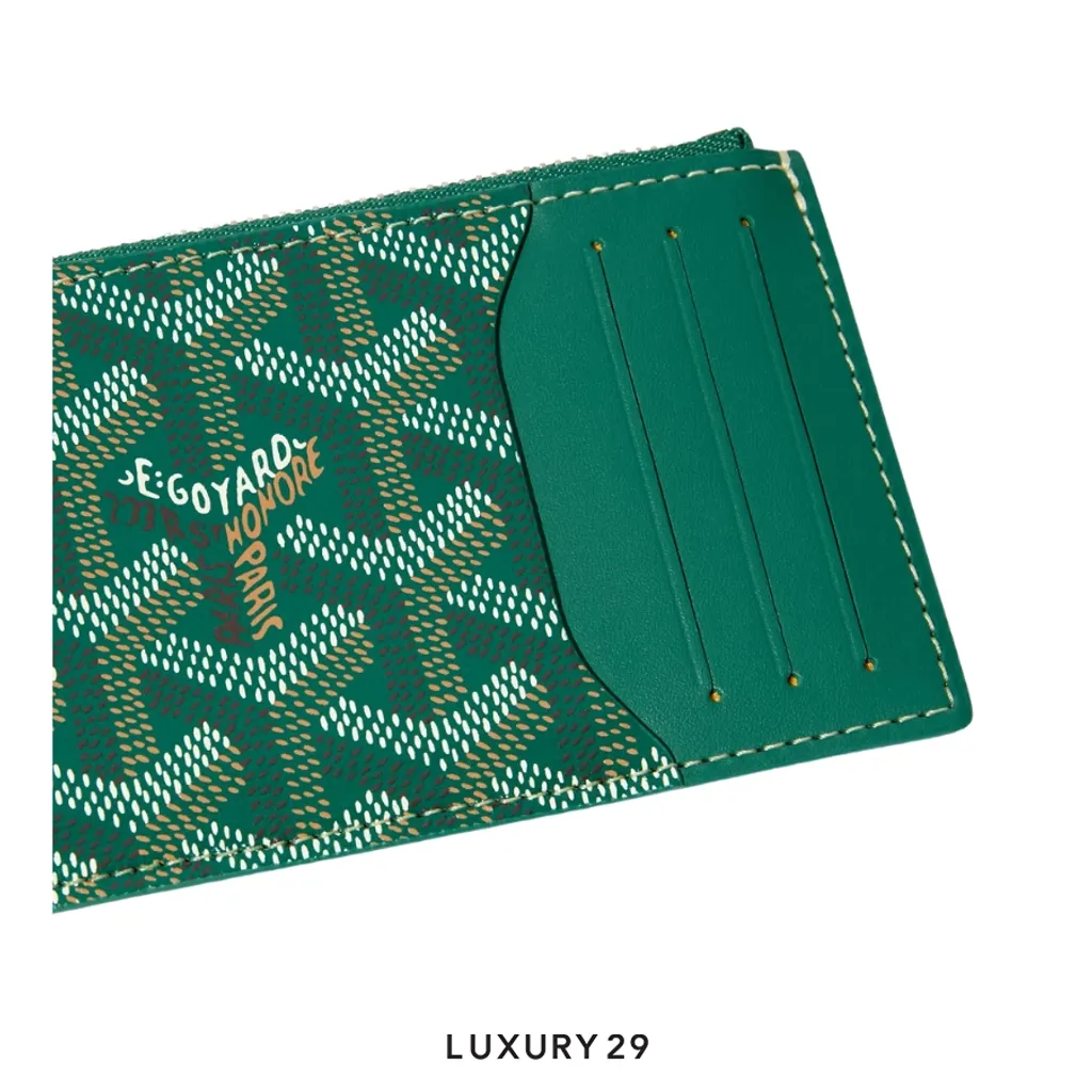Goyard Bourbon zipped card holder Green(Small, Green)