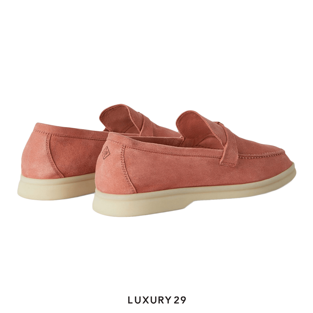 Loro Piana Summer Charms Walk Loafer Suede Goatskin Sorbet Pink(36.5, Pink)