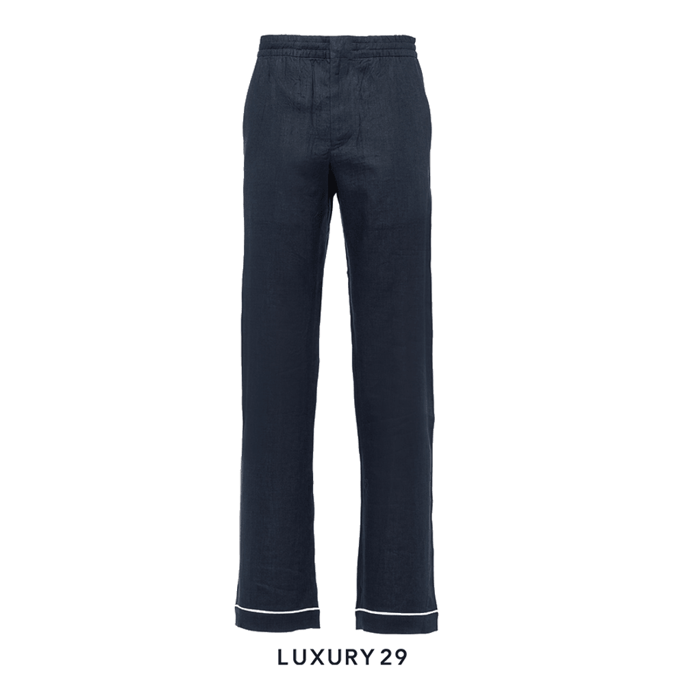 Prada Linen Pants Navy(XL, Blue)