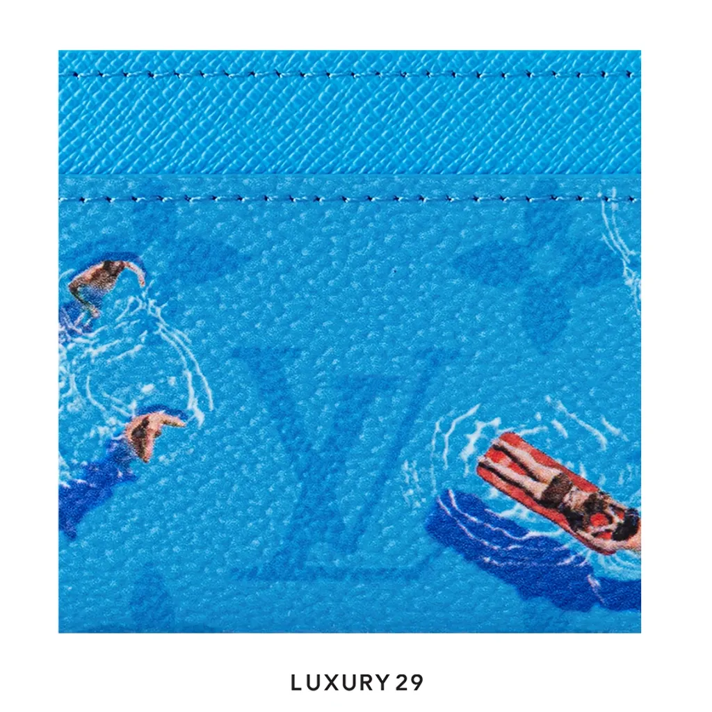 Louis Vuitton LV Double Card Holder Exclusive Online Pre-launch Lagoon Blue(Small, Blue)