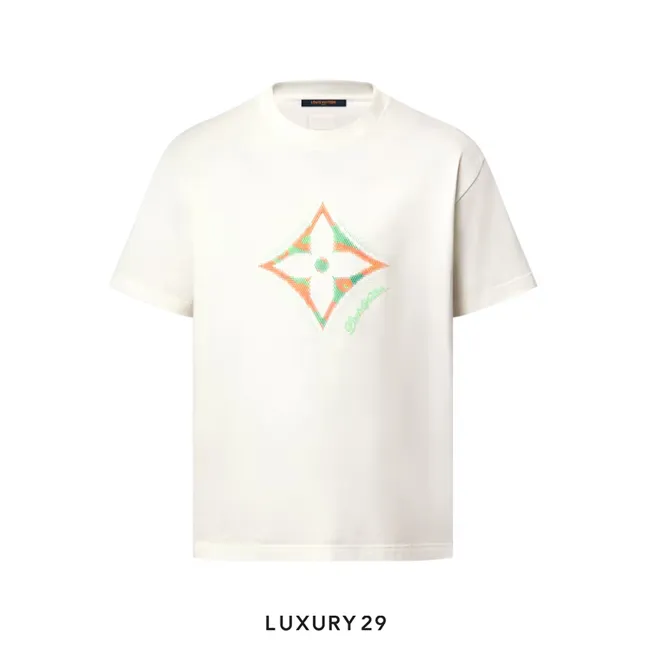 LOUIS VUITTON LV Monogram Flower 3D Gradient Print T-Shirt Milk White