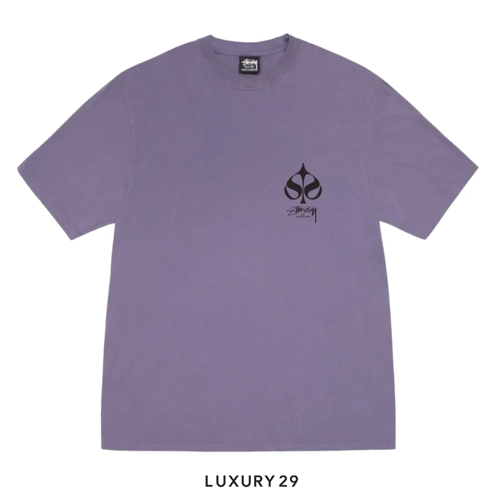 STUSSY SPADE TEE PIGMENT DYED GRAPE(S, Purple)