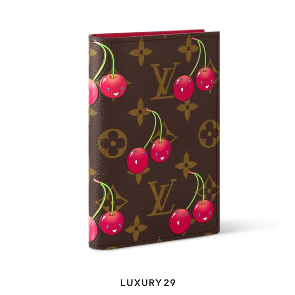 Louis Vuitton LV x TM - Passport Cover Monogram Cherry Canvas Brown(Small, Brown)