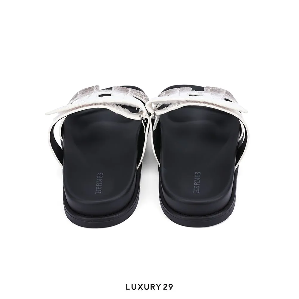 Hermes Chypre sandal Himalaya Crocodile Limited(38, Black)