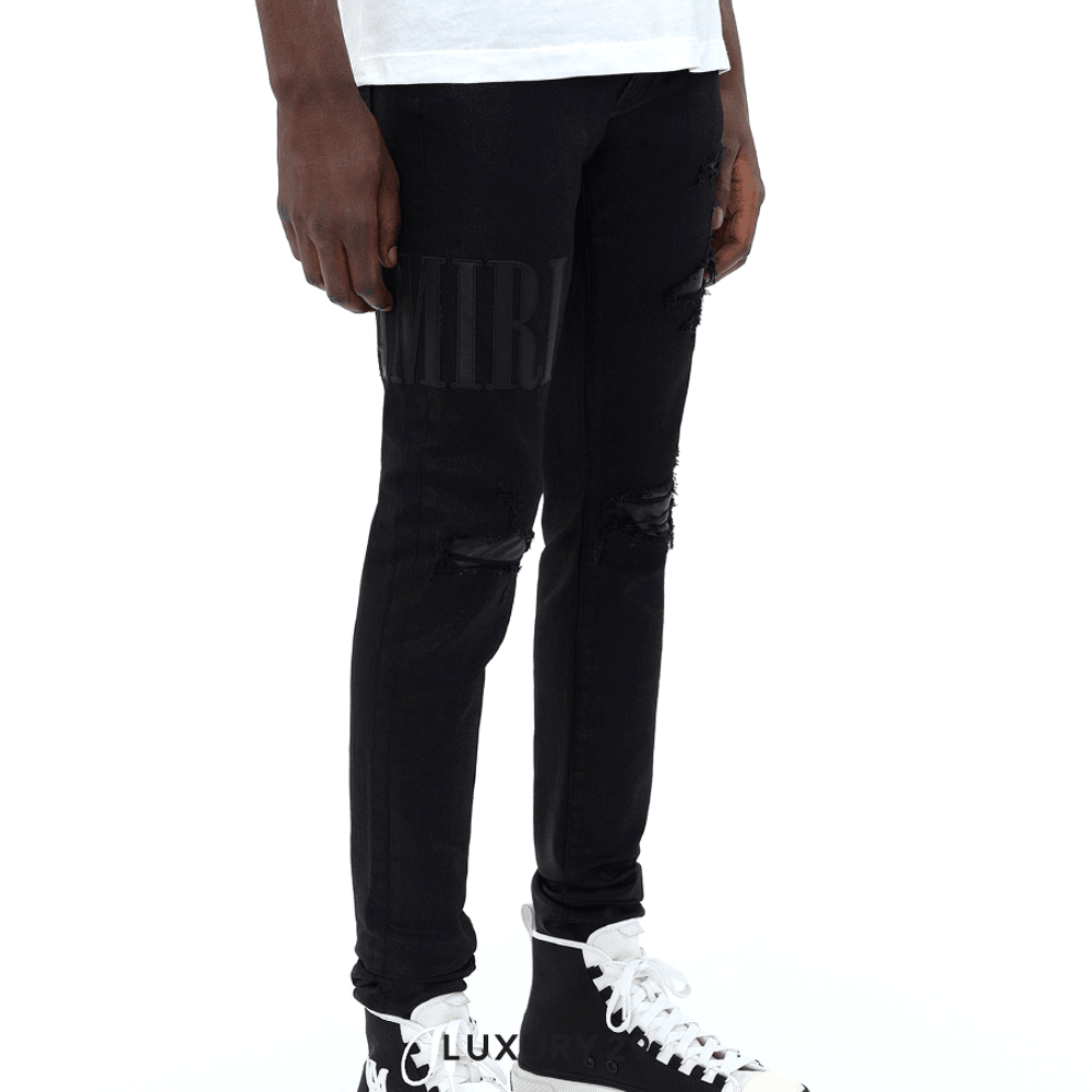 Amiri WAX LOGO JEAN BLACK(XL, Black)