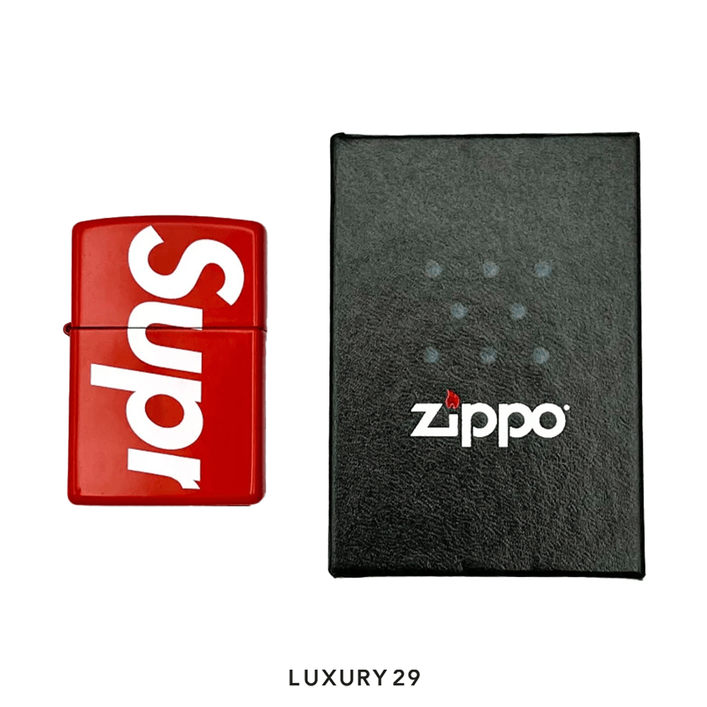 Supreme Logo Zippo Lighter Red SS21