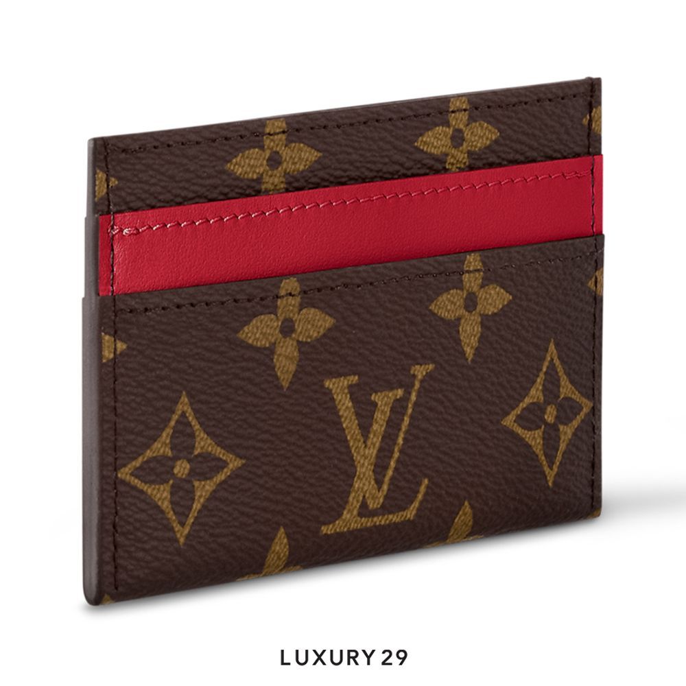 人気特価をすべて Card Double LV Vuitton Louis Holder coated Macassar Monogram コレクション
